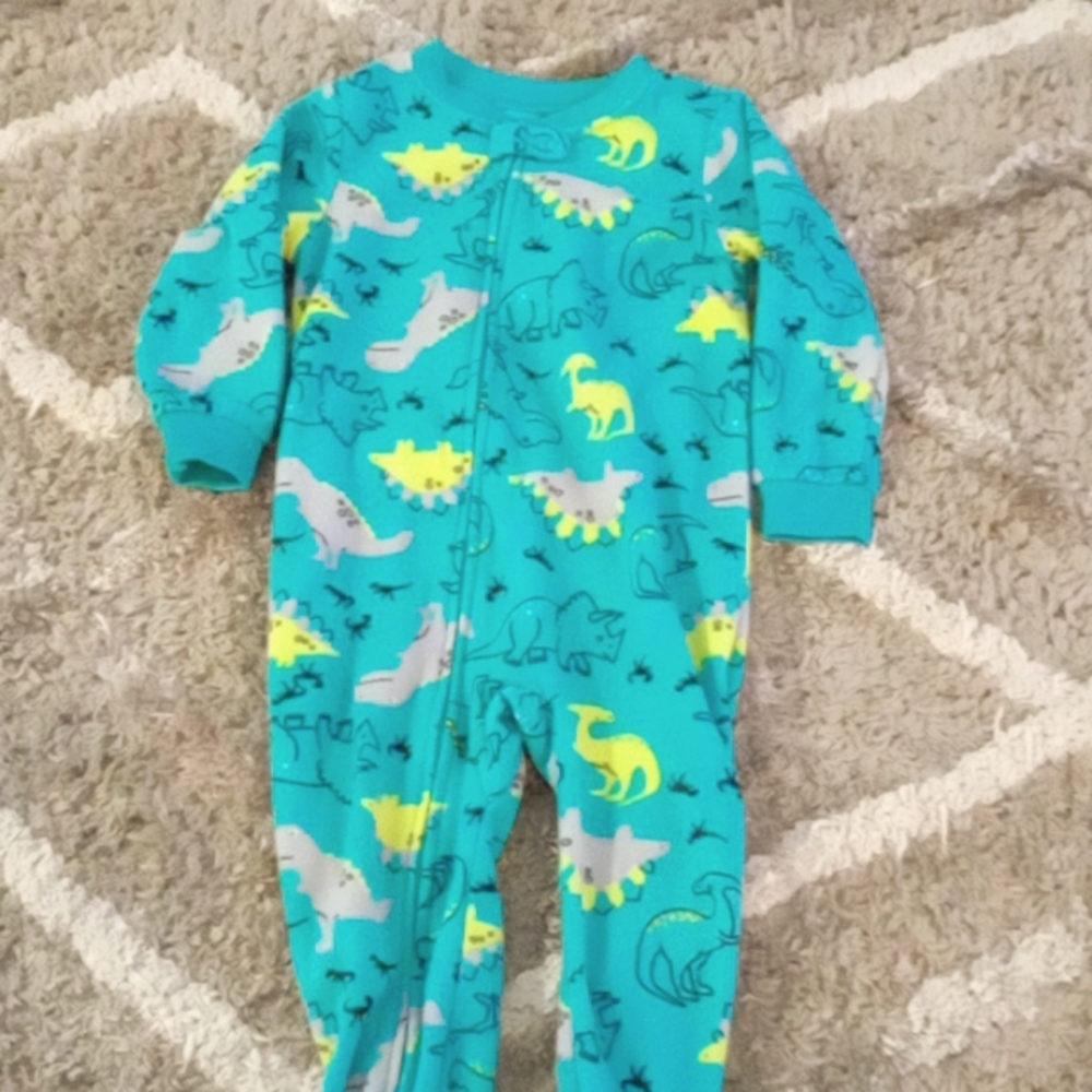 Carters dinosaur footed fleece pajamas 2t